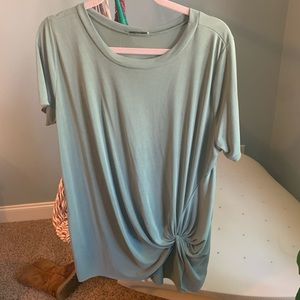 Green knotted shirt / tunic
